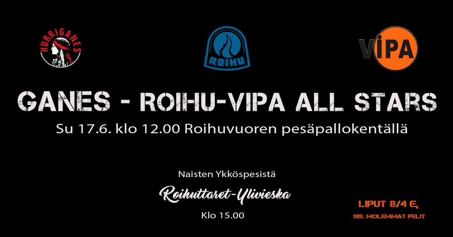 Pesäpallon superpäivä Roihuvuoressa sunnuntaina: GANES-julkkisjoukkue haastaa All Stars -naiset