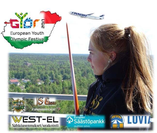 Pesäpalloileva keihäslupaus Julia Valtanen Euroopan Nuorten Olympiafestivaaleille