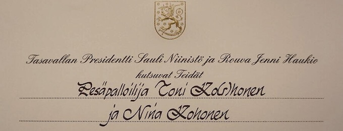 Toni Ko(r)honen sai kutsun Linnan juhliin – presidentti Niinistöltä veikeää huumorintajua