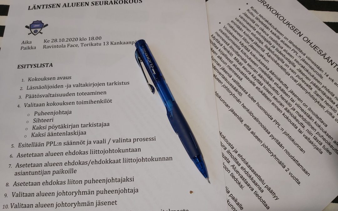 Ennakkoon esitetyt ehdokkaat läntisen alueen johtoryhmään