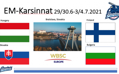 Suomen baseball-maajoukkueen vastustajat kesän EM-karsintoihin selvillä